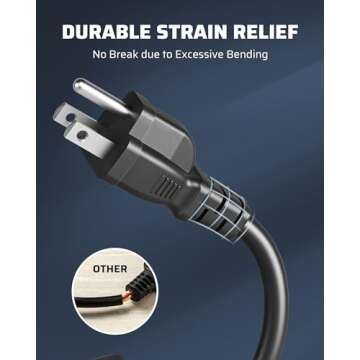 DEWENWILS Extension Cord 20 FT, 3 Prong Waterproof Extension Cable for Indoor Outdoor Appliances, 16/3 SJTW, Black, ETL Listed, 1 Pack