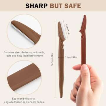 D Dermaplane Razor for Women Face - 6PCS Face Razors for Women - Eyebrow Razor with Precision Cover - Dermaplaning Tool for Face - Face Shaver for Women - Facial Hair Removal for Women - Neutral