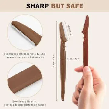 D Dermaplane Razor for Women Face - 6PCS Face Razors for Women - Eyebrow Razor with Precision Cover - Dermaplaning Tool for Face - Face Shaver for Women - Facial Hair Removal for Women - Neutral