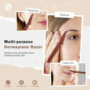 D Dermaplane Razor for Women Face - 6PCS Face Razors for Women - Eyebrow Razor with Precision Cover - Dermaplaning Tool for Face - Face Shaver for Women - Facial Hair Removal for Women - Neutral
