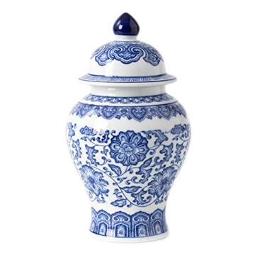 Elegant Blue and White Ginger Jar for Home Decor