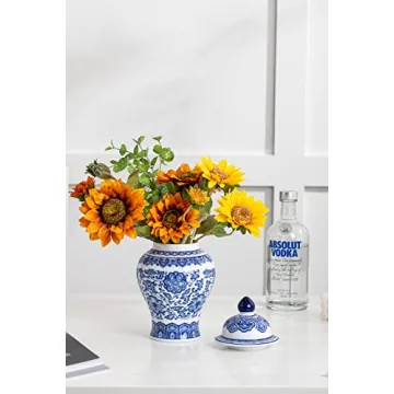 Elegant Blue and White Ginger Jar for Home Decor