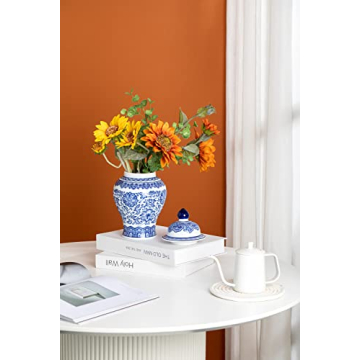 Elegant Blue and White Ginger Jar for Home Decor