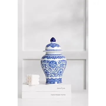 Elegant Blue and White Ginger Jar for Home Decor