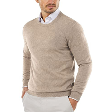 COOFANDY Men's Crew Neck Slim Fit Lightweight Sweatshirts Knitted Pullover for Casual Or Dressy Wear