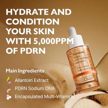 PDRN Vita Toning Ampoule - Lightweight Glass Skin & Toning Ampoule with Vitamin B, C, E, PDRN, Serum for Blemishes, Fine Lines and Rough Skin Texture, 1.01 fl oz
