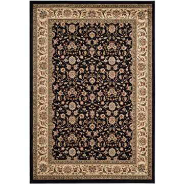 SAFAVIEH Lyndhurst Collection Area Rug - 5'3" x 7'6", Black & Ivory, Traditional Oriental Design, Non-Shedding & Easy Care, Ideal for High Traffic Areas in Living Room, Bedroom (LNH316B)
