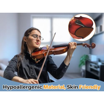 Eco Joy 2PK Violin Chin Rest (Extra Padded) | Violin Shoulder Rest, Soft Cotton Sponge for Violin 4/4 Full Size & 3/4 | Chin Pad for Violin and Viola (Brown, 2PK)