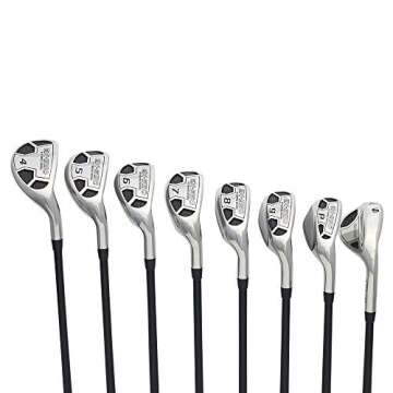Men’s Powerbilt Golf EX-550 Hybrid Iron Set, which Includes: #4, 5, 6, 7, 8, 9, PW +SW Senior Flex Right Handed New Utility “A” Flex Club