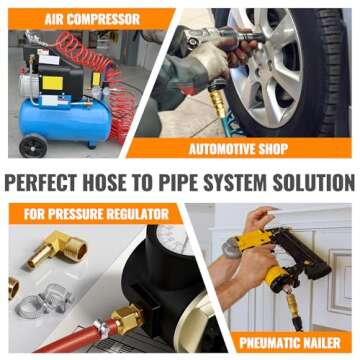 SUNGATOR 3/8'' NPT Brass Hose Barb Fittings, 3/8'' NPT Male Thread to 3/8'' Barbed Air Hose Fittings, 3/8'' Brass Air Line Repair Connectors for Compressor, Fuel, Oil (2-Pack)