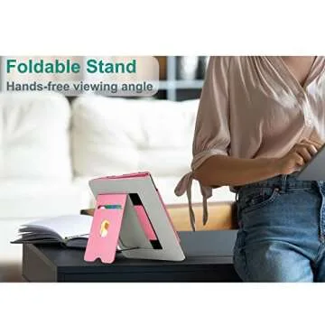 RSAquar Kindle Paperwhite Case for 11th Generation 6.8" and Signature Edition 2021 Released, Premium PU Leather Cover with Auto Sleep Wake, Hand Strap, Card Slot and Foldable Stand, Pink