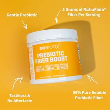 GOBIOTIX Fiber Supplement - Prebiotic Soluble Fiber Powder, Supports Gut Health and Digestive Regula...