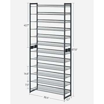SONGMICS 12-Tier Stackable Shoe Shelf for Easy Organization
