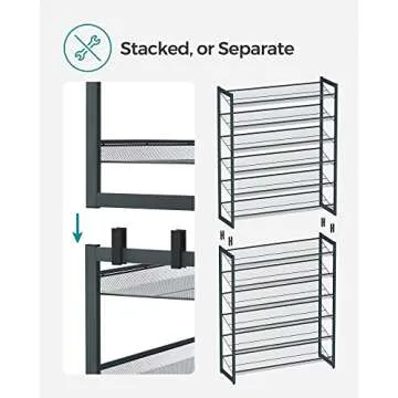 SONGMICS 12-Tier Stackable Shoe Shelf for Easy Organization