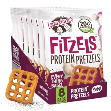 Lenny & Larry's Everything Bagel FITZELS- Savory Pretzel Snacks Incredibly Tasty, High Protein Salty...