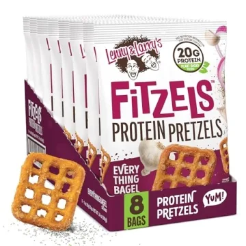 Lenny & Larry's Everything Bagel FITZELS - Savory Protein Pretzels, Vegan, Kosher, 20g of Protein, 8...