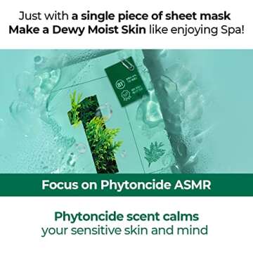 numbuzin No.1 Sheet Mask | Dewy Glow Spa Sheet Mask | Hydrating with 81% Jeju Cypress Water, Heartleaf Extract | Soothes, Revitalizes Sensitive Irritated Skin | Korean Skincare | 4 Sheets