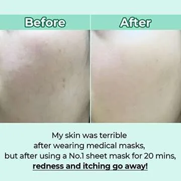 numbuzin No.1 Sheet Mask | Dewy Glow Spa Sheet Mask | Hydrating with 81% Jeju Cypress Water, Heartleaf Extract | Soothes, Revitalizes Sensitive Irritated Skin | Korean Skincare | 4 Sheets