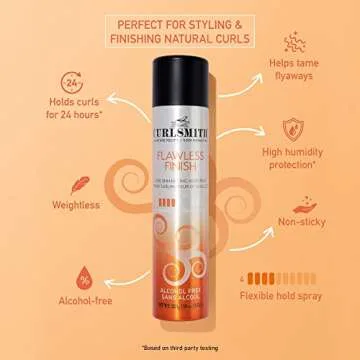 CURLSMITH - Flawless Finish Hairspray, Flexible Hold without Dryness, Alcohol Free, For Curly, Wavy and Coily Hair (10 oz)