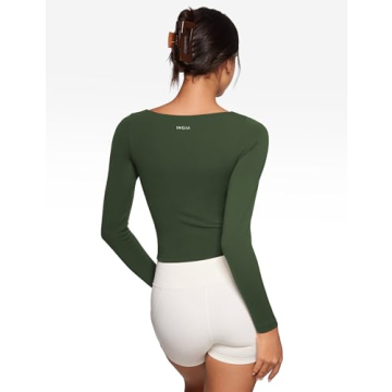 Stylish INGIA V-Neck Workout Crop Top for Comfort