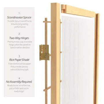 Elegant Red Lantern Shoji Screen - 6-Panel Room Divider