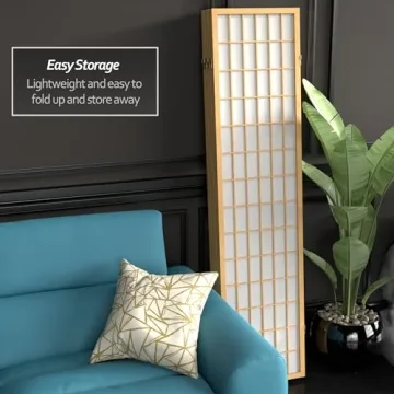 Elegant Red Lantern Shoji Screen - 6-Panel Room Divider