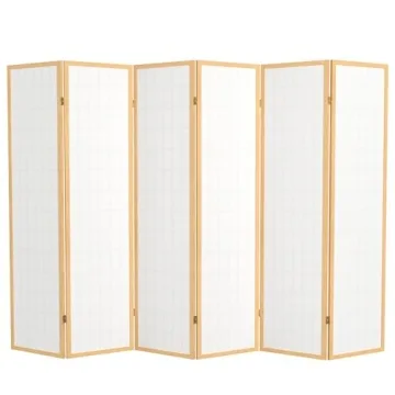 Elegant Red Lantern Shoji Screen - 6-Panel Room Divider