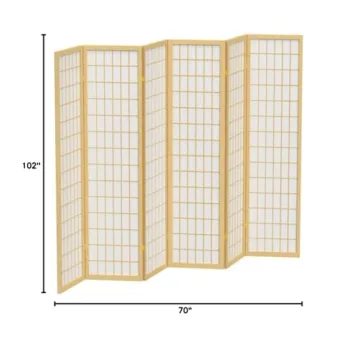 Elegant Red Lantern Shoji Screen - 6-Panel Room Divider