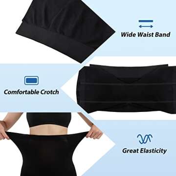 BESTENA Slip Shorts Womens Comfortable Seamless Smooth Slip Shorts for Under Dresses (Black,X-Large)