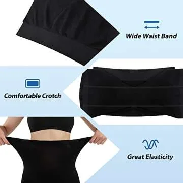 BESTENA Slip Shorts Womens Comfortable Seamless Smooth Slip Shorts for Under Dresses (Black,X-Large)