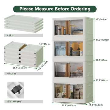 23Gal Collapsible Storage Bins with Lids & Wheels