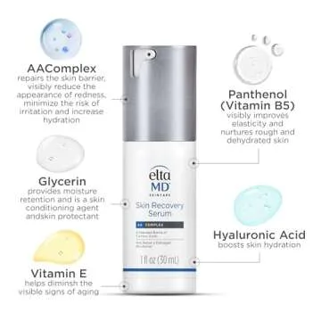 EltaMD Skin Recovery Face Serum, Redness Relief, Facial Serum Visibly Reduces Redness in 24 Hours, Face Care and Beauty Products, 1.0 oz Pump