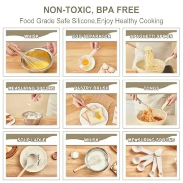 Gaixvny 34-Piece Silicone Cooking Utensils Set