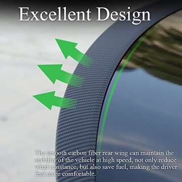 HANSSHOW Real Carbon Fiber Spoiler for Tesla Model 3 2017-2022 Spoiler Wing, Rear Trunk Spoiler Matte Carbon Fiber Tail