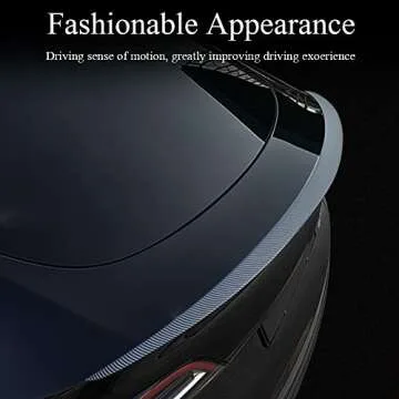 HANSSHOW Real Carbon Fiber Spoiler for Tesla Model 3 2017-2022 Spoiler Wing, Rear Trunk Spoiler Matte Carbon Fiber Tail
