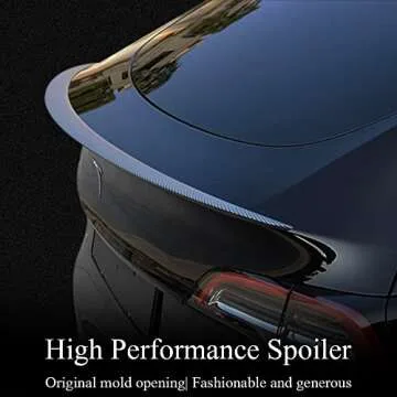HANSSHOW Real Carbon Fiber Spoiler for Tesla Model 3 2017-2022 Spoiler Wing, Rear Trunk Spoiler Matte Carbon Fiber Tail