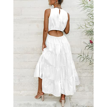 ANRABESS Women's Summer Sleeveless Cutout Maxi Dress