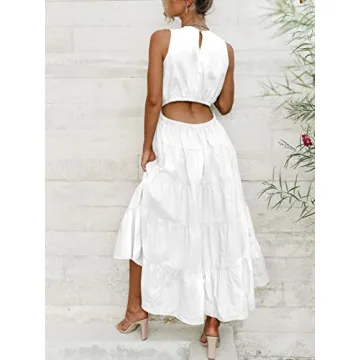 ANRABESS Women's Summer Sleeveless Cutout Maxi Dress