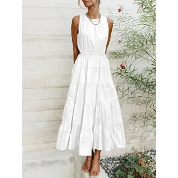 ANRABESS Women's Summer Sleeveless Cutout Maxi Dress