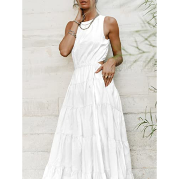 ANRABESS Women's Summer Sleeveless Cutout Maxi Dress