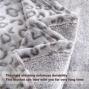 KING DARE Leopard Blanket Ultra Soft Cheetah Print Throw Blanket for Couth Sofa Grey Cozy Blankets for Mom Gift, Fashion Bedroom Decor.40x50 inch