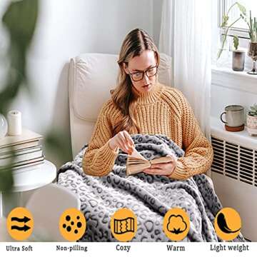 KING DARE Leopard Blanket Ultra Soft Cheetah Print Throw Blanket for Couth Sofa Grey Cozy Blankets for Mom Gift, Fashion Bedroom Decor.40x50 inch