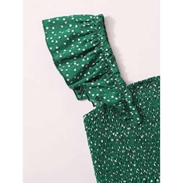 MakeMeChic Women's Ruffle Cami & Wrap Skirt Set - Green