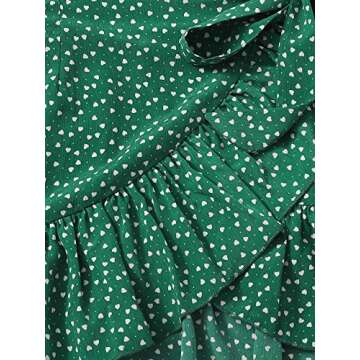 MakeMeChic Women's Ruffle Cami & Wrap Skirt Set - Green