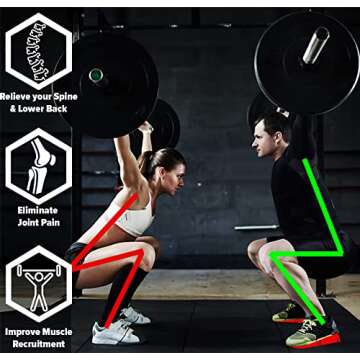 Squat Wedge (Pair) - Optimize Squatting Form and Improve Strength & Size - Squat Ramp for Better Squ...