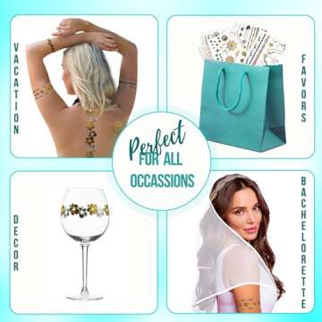 Terra Tattoos Gold Metallic Tattoo Flash Sheets Designs of Seashells, Sun, Flowers & more! Face Tatt...