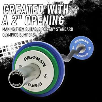 EVERYMATE Change Weight Plates 1.25LB Fractional Plate Olympic Bumper Plates for Cross Training Weightlifting