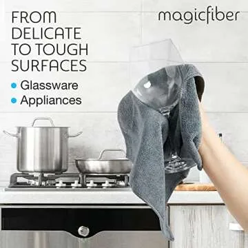 MagicFiber Microfiber Cleaning Cloth - 12 Pack, Large 13" x13” Highly Absorbent Streak-Free Micro Fiber Cleaning Rags Towels for House, Car, Windows, Housekeeping, Household Dusting, Kitchen