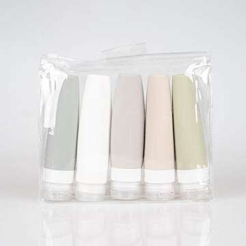 TSA Certified Portable Silicone Travel Bottle Set, Leak Proof Squeezable Silicon Tubes Travel Size T...