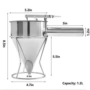 Stainless Steel Pancake Batter Dispenser for Perfect Baking